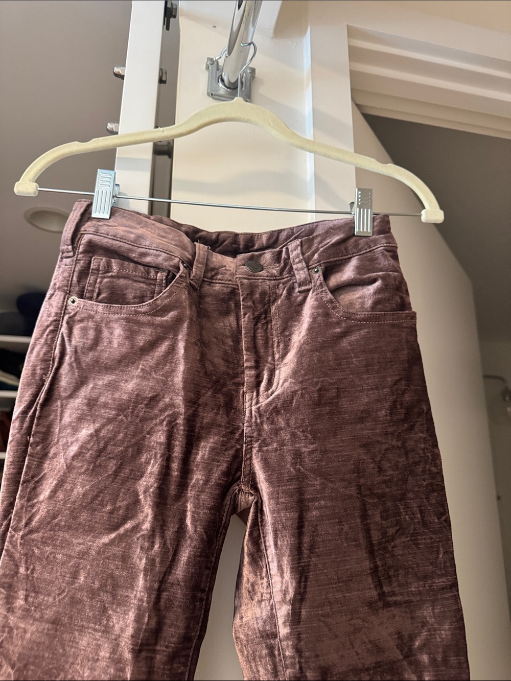 Free People Crushed Velvet Cropped Pants